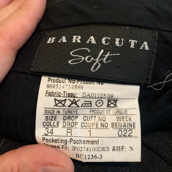 BARACUTA Soft Men's Dress Pants Trousers Black Size 34 R - Picture 4 of 5